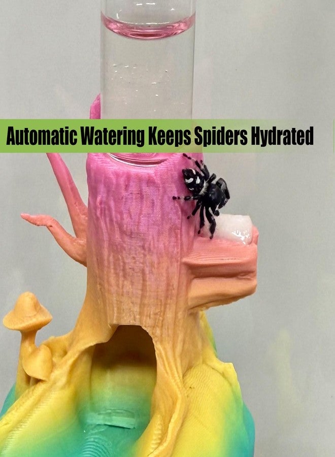 Daerky Jumping Spider Water Dispenser, Jumping Spider Hideout,Magnetic Hanging Water Feeder and Hidden Cave,Fence Accessories for Small Animals Such as Jumping Spiders, arboreal Animals, etc. (Color) - Image 2